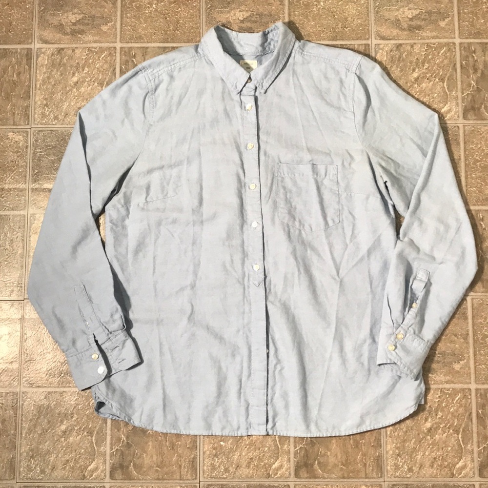 Gap The Shrunken Boyfriend Sz Lg Button Down Shirt